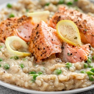 Grilled Salmon with Risotto